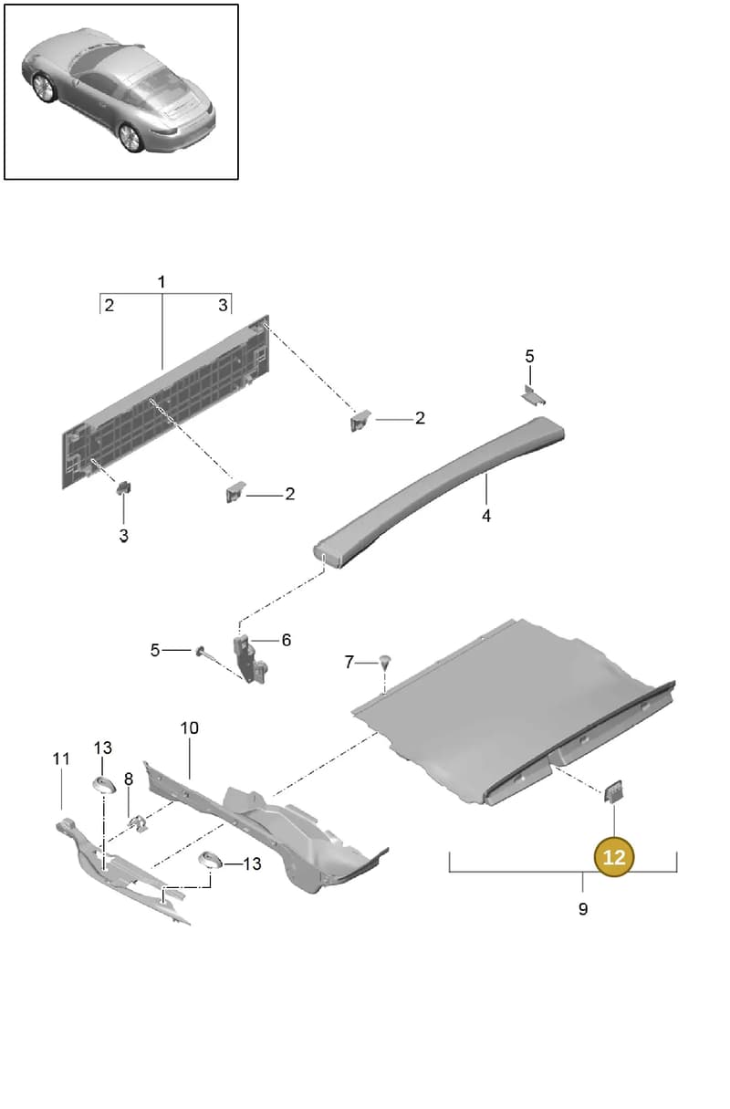 991551687031E0 — Porsche 911 (2016-2019) diagram p38807040, position 12