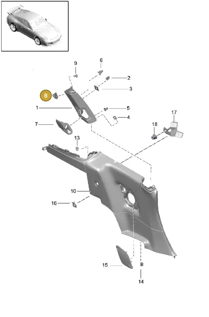 99155175700 — Porsche 911 (2013-2020) diagram p41807020, position 8