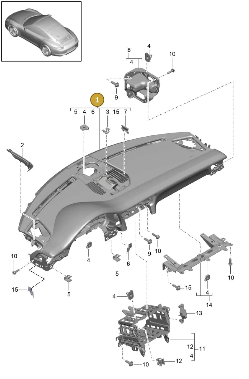 99155238202V08 — Porsche 991 Carrera 4 (2011-2016) diagram p38809000, position 1
