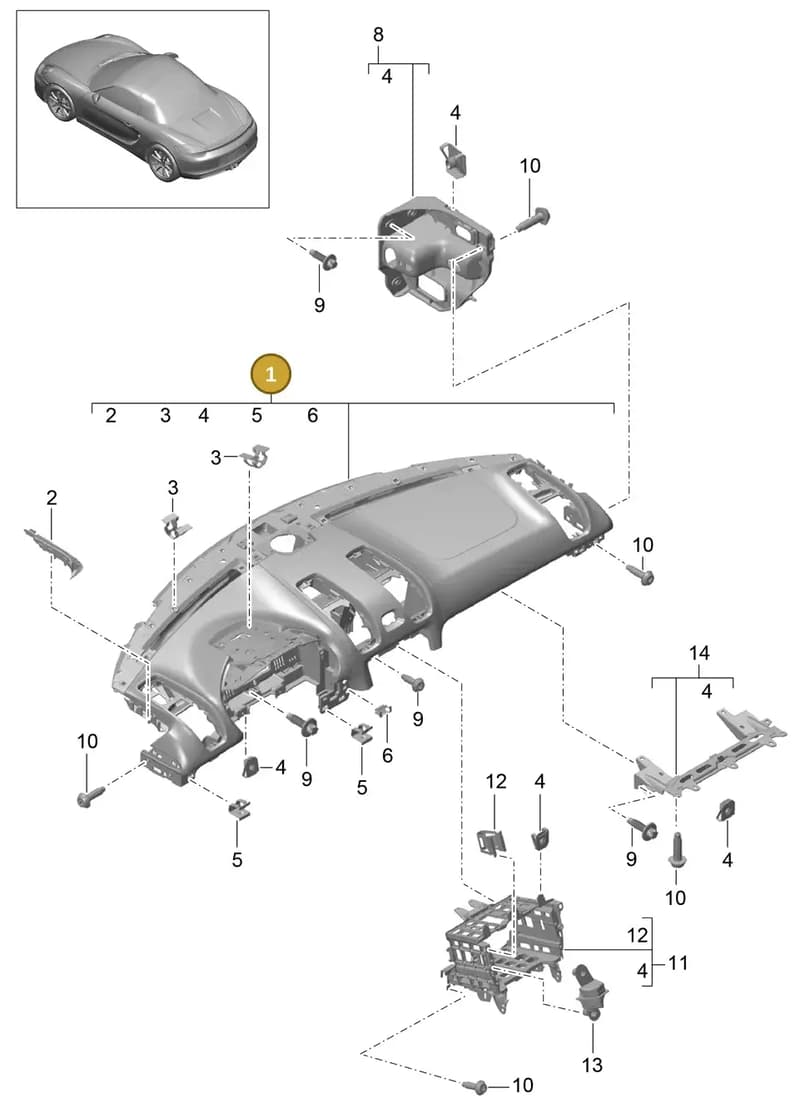 99155238202V08 — Porsche Boxster (2012-2016) diagram p39809000, position 1