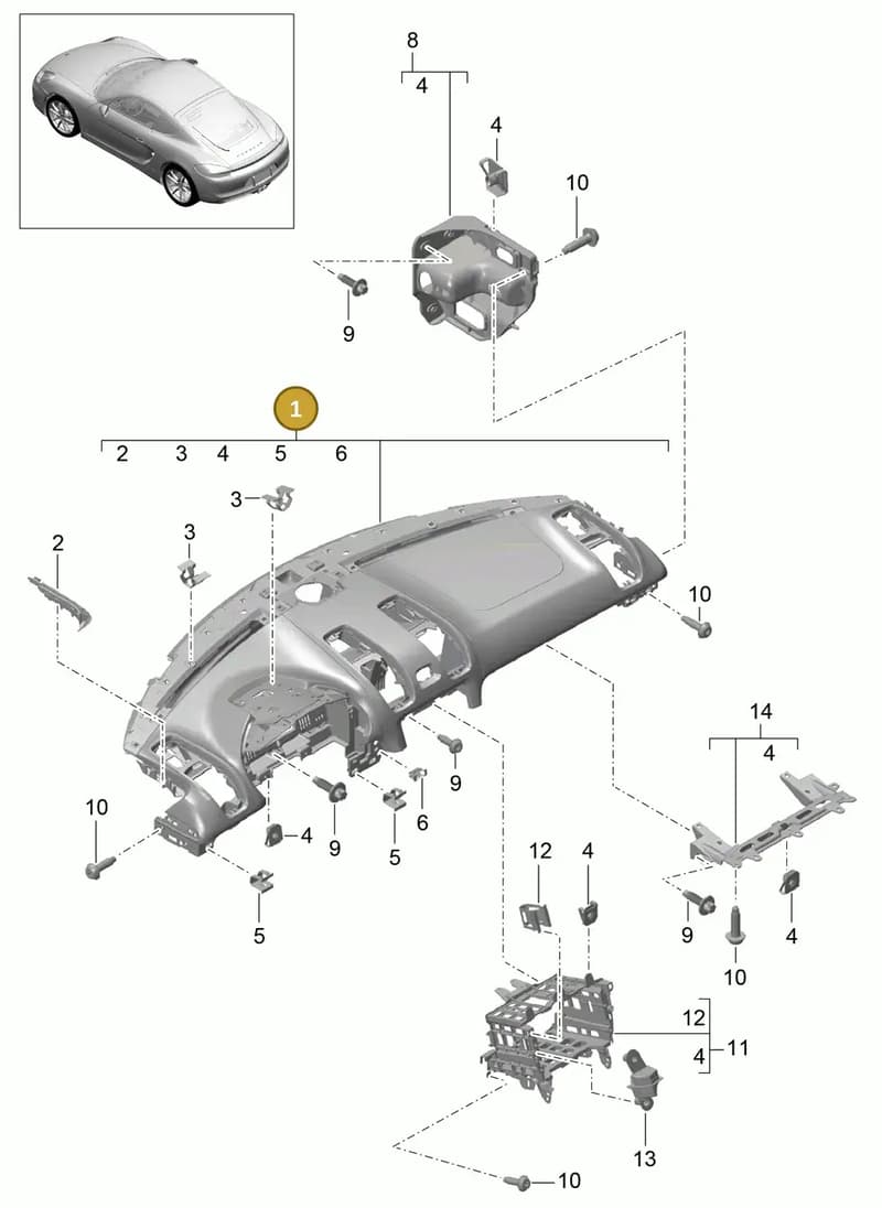 99155238202V08 — Porsche Cayman (2013-2016) diagram p40809000, position 1