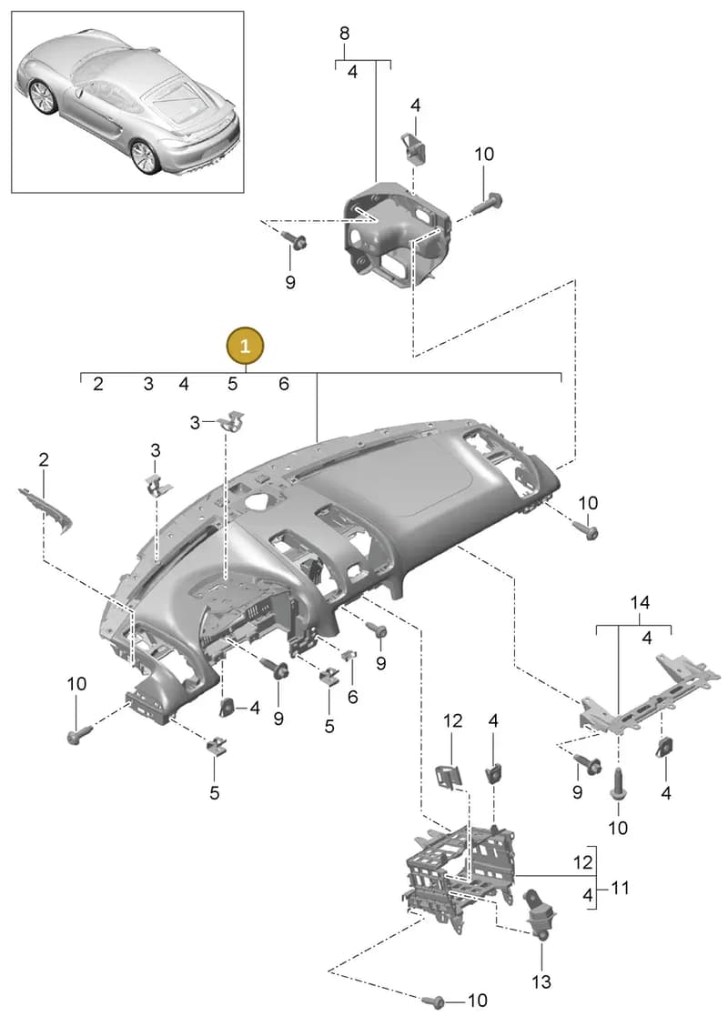 99155238202V08 — Porsche Cayman GT4 (2015-2016) diagram p45809000, position 1