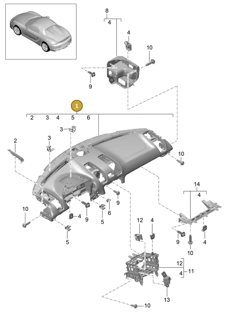 99155238202V08 — Porsche Boxster Spyder (2015-2016) diagram p46809000, position 1