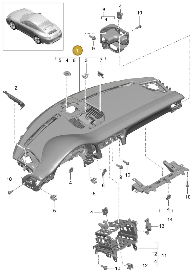 99155238202V08 — Porsche 911 (2016-2019) diagram p47809000, position 1