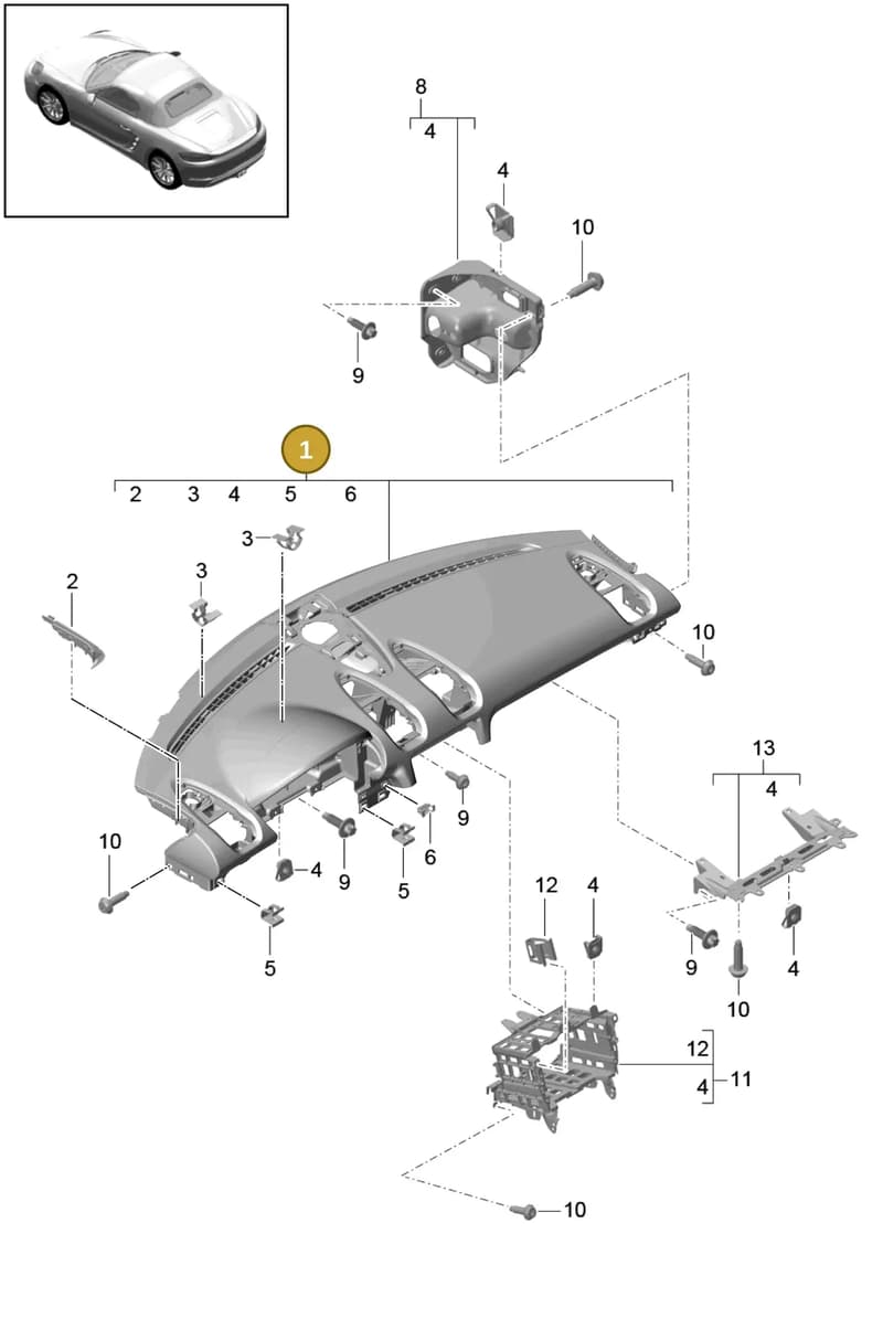 99155238202V08 — Porsche Boxster (2016-) diagram p48809000, position 1