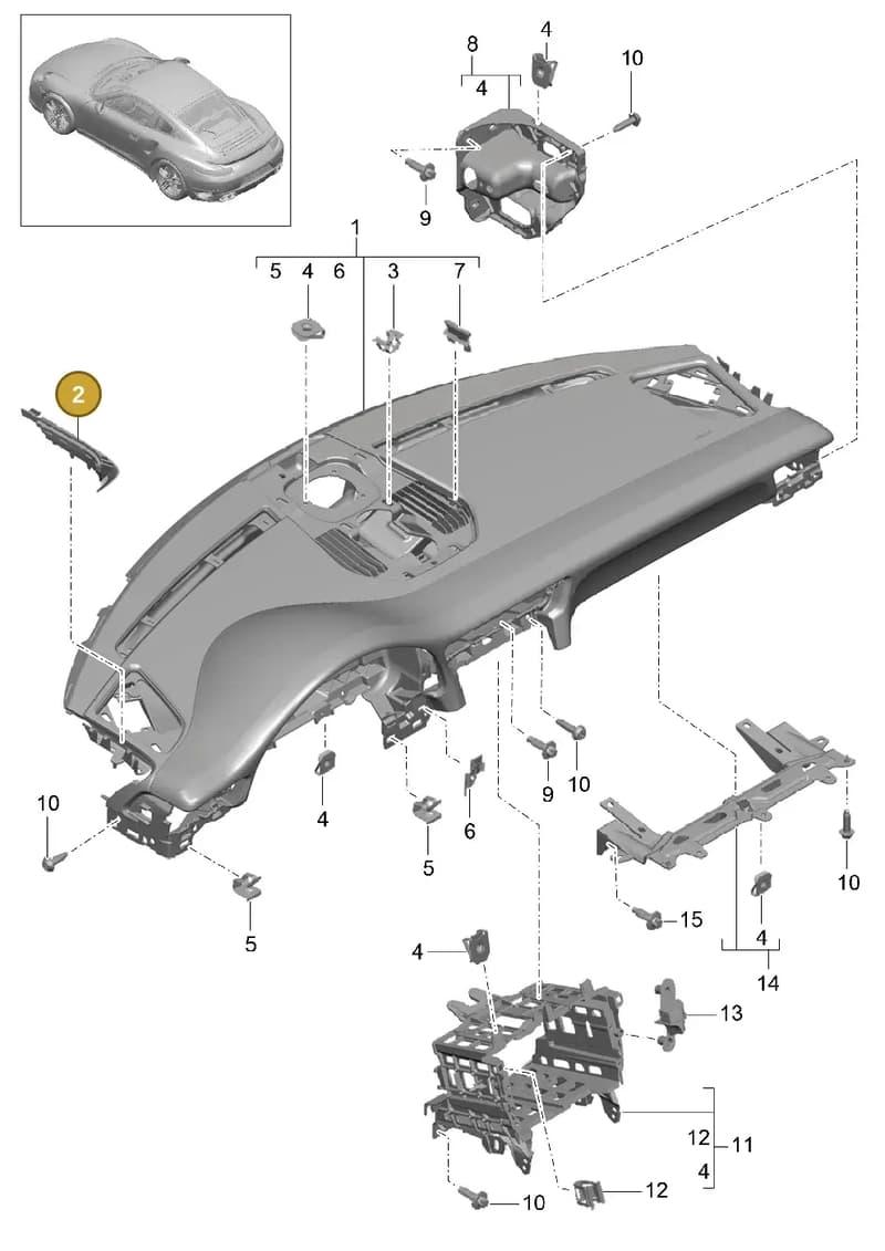 99155238302V08 — Porsche 911 (2013-2020) diagram p42809000, position 2