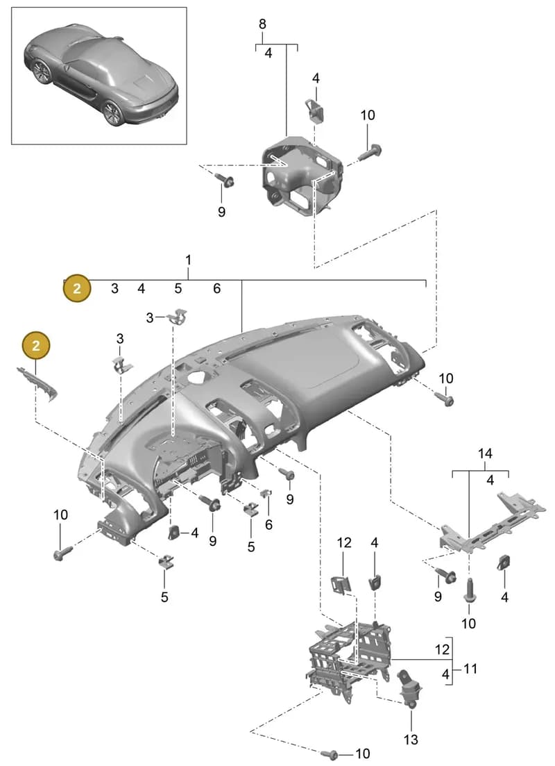 99155238390OR2 — Porsche Boxster (2012-2016) diagram p39809000, position 2