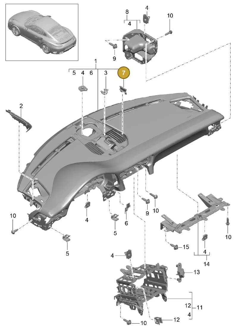 99155238703V08 — Porsche 911 (2013-2020) diagram p42809000, position 7