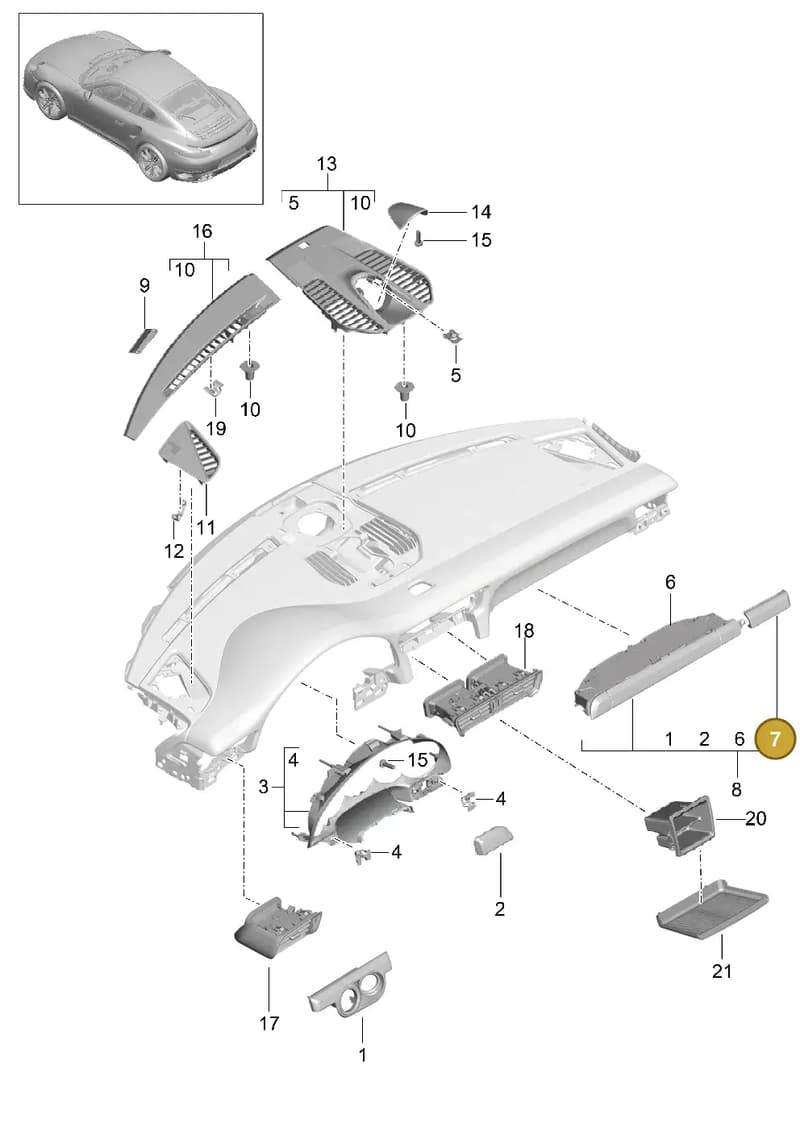 99155238803V08 — Porsche 911 (2013-2020) diagram p42809007, position 7
