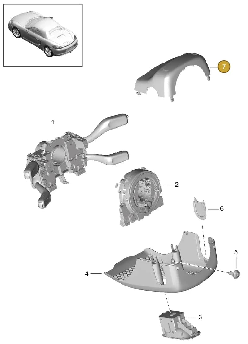 991552473011E0 — Porsche Boxster (2012-2016) diagram p39903010, position 7
