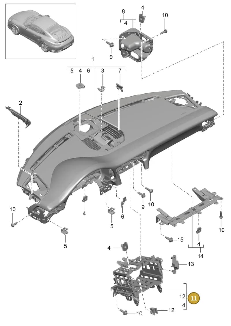 99155257500OA6 — Porsche 911 (2013-2020) diagram p42809000, position 11