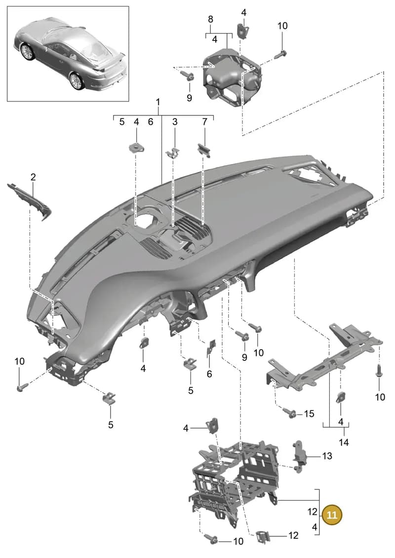 991552576006W0 — Porsche 991 R (2013-2020) diagram p41809000, position 11
