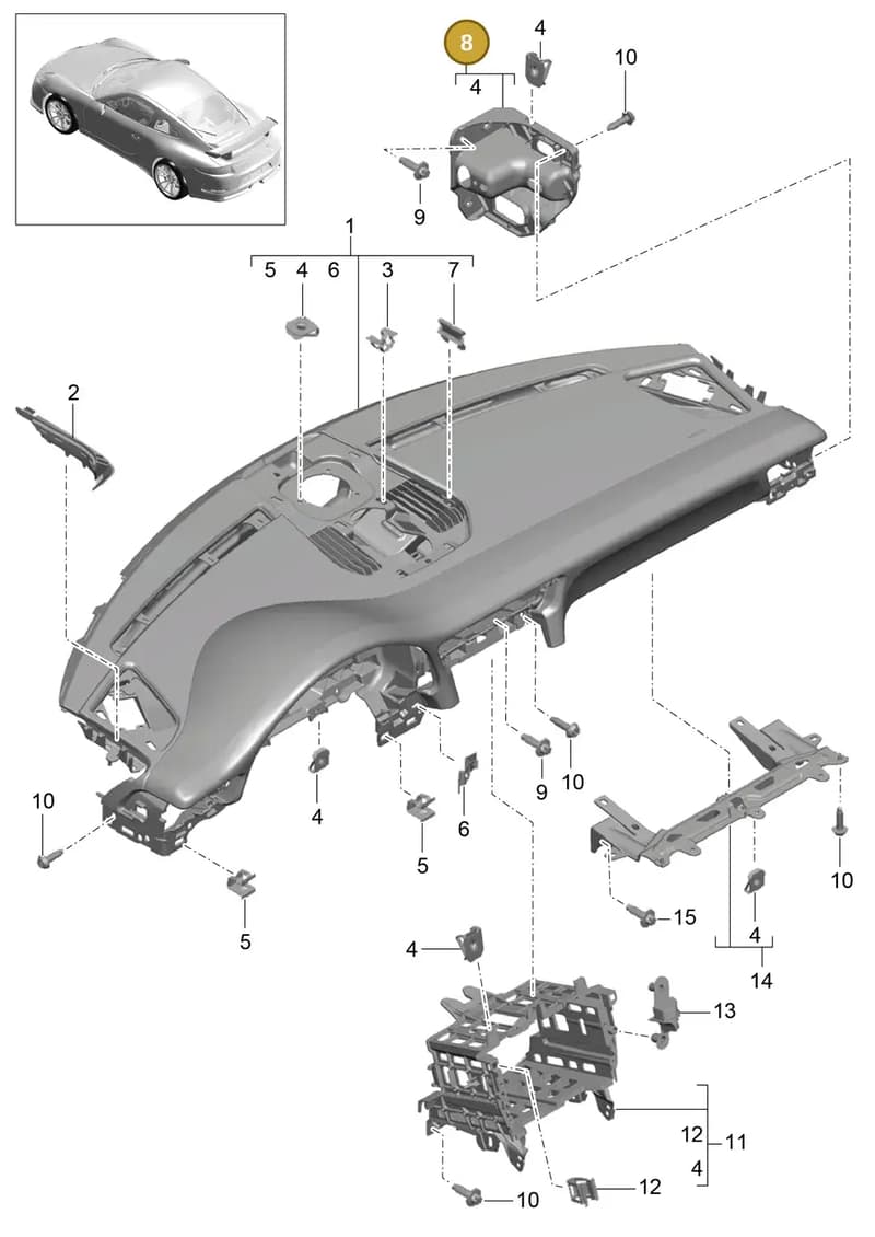 99155262000 — Porsche 911 (2013-2020) diagram p41809000, position 8