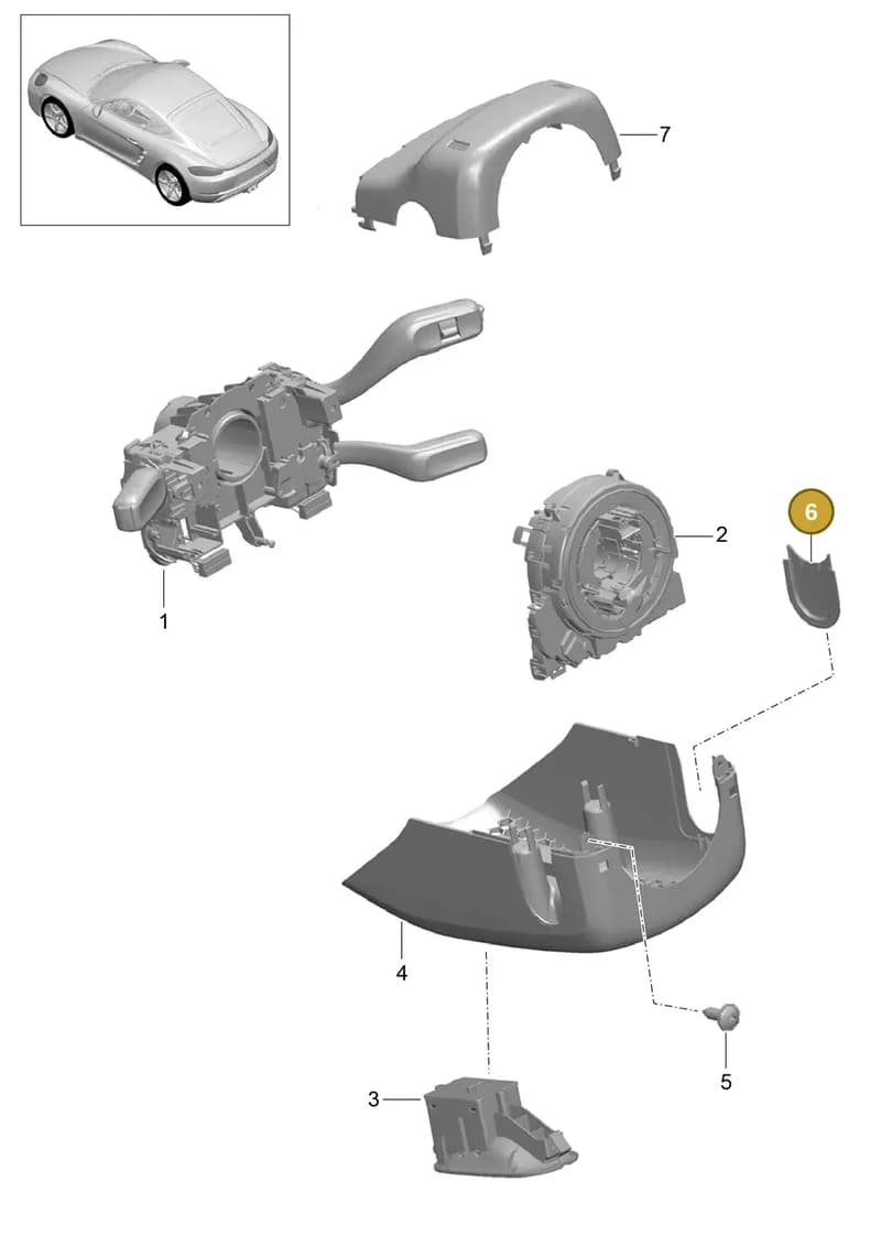 991552675001E0 — Porsche Cayman (2016-) diagram p50903010, position 6