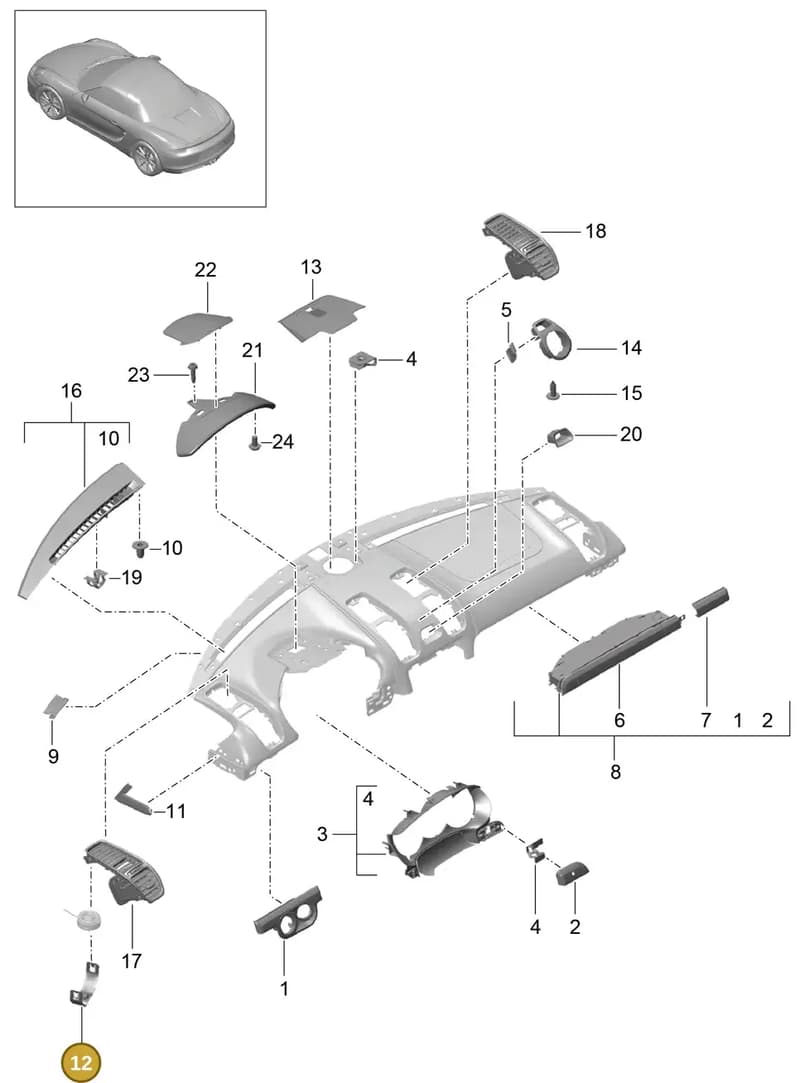99155277500 — Porsche Boxster (2012-2016) diagram p39809005, position 12