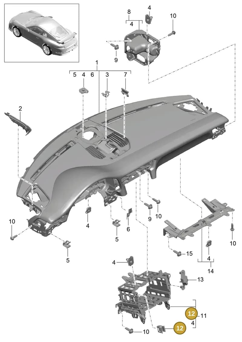 99155277500 — Porsche 911 (2013-2020) diagram p41809000, position 12