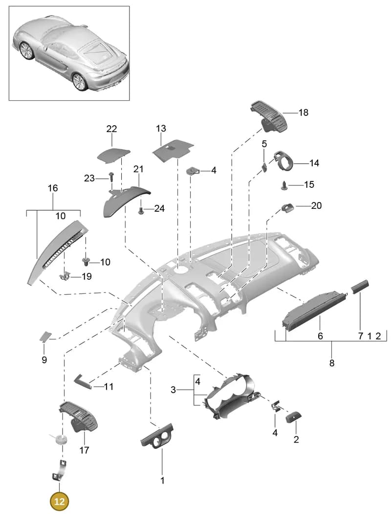 99155277500 — Porsche Cayman GT4 (2015-2016) diagram p45809005, position 12