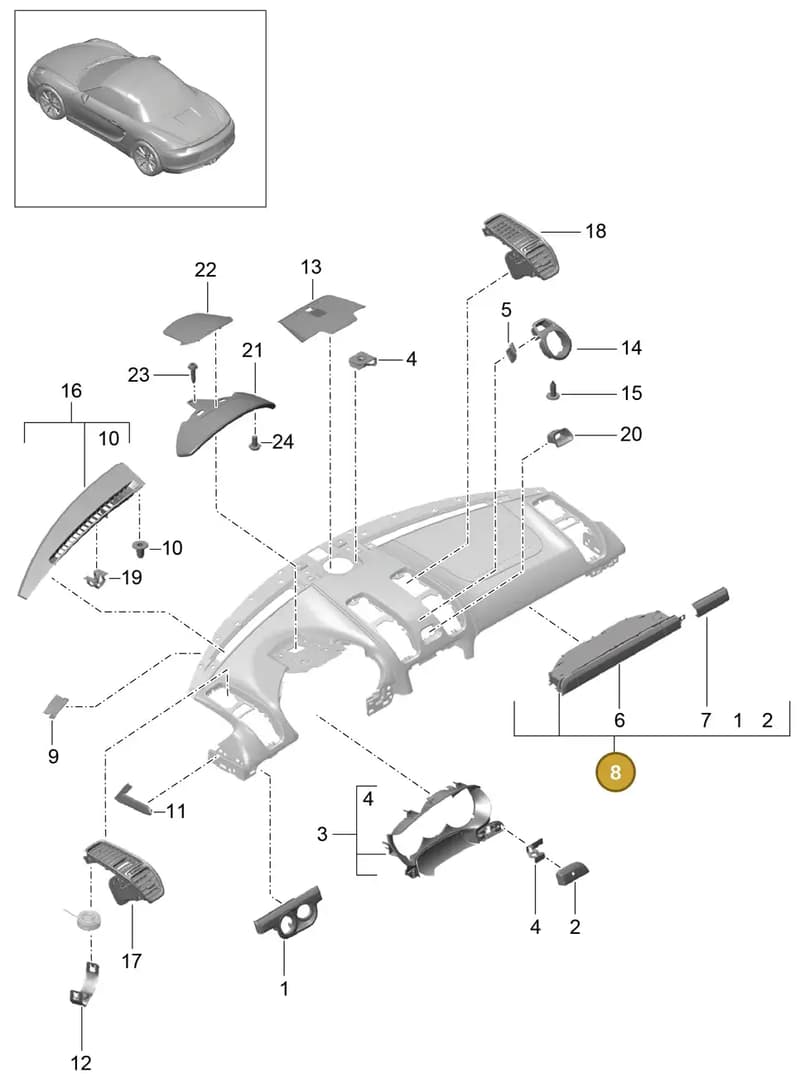 99155298021BX3 — Porsche Boxster (2012-2016) diagram p39809005, position 8