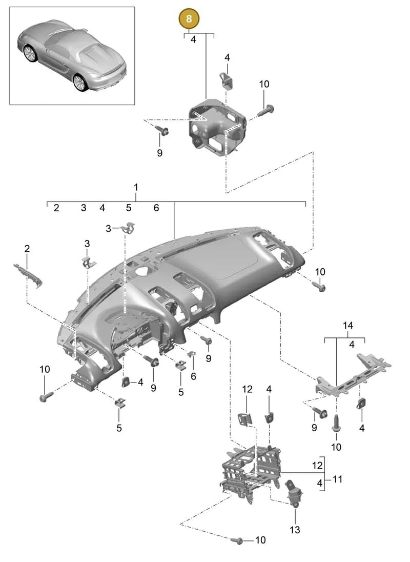 99155298021BX3 — Porsche Boxster Spyder (2015-2016) diagram p46809000, position 8