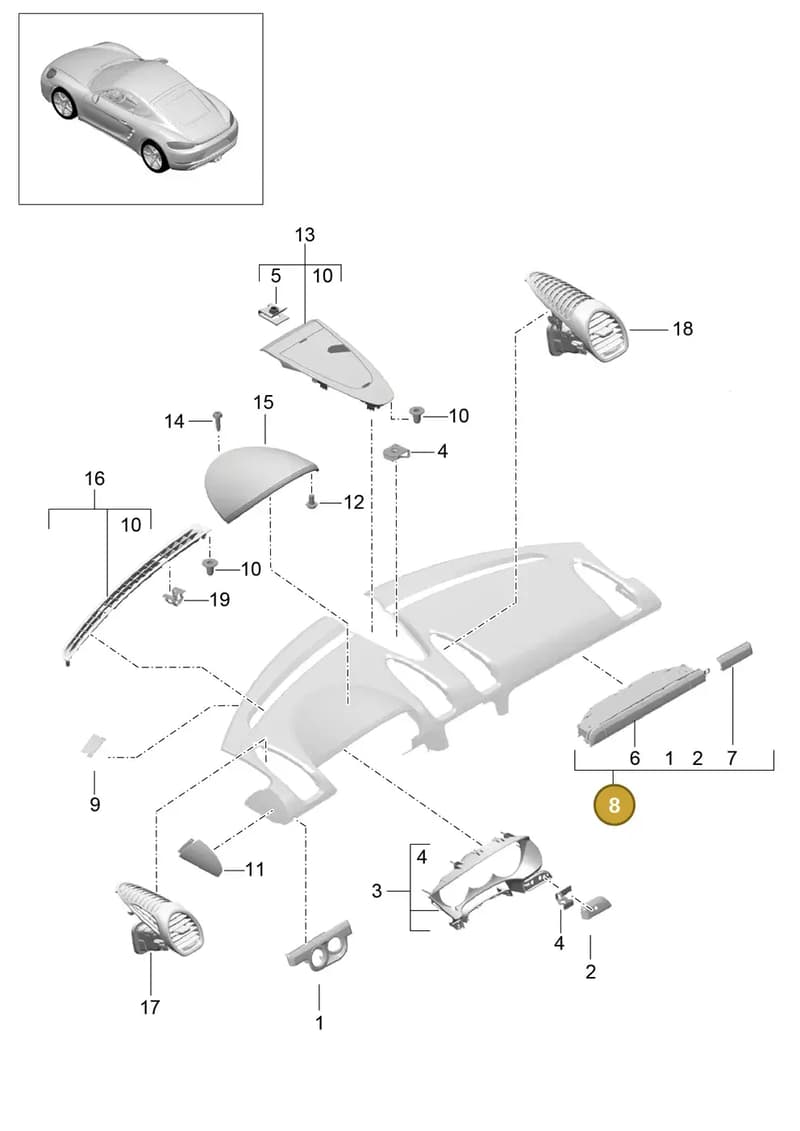 99155298021BX3 — Porsche Cayman (2016-) diagram p50809005, position 8