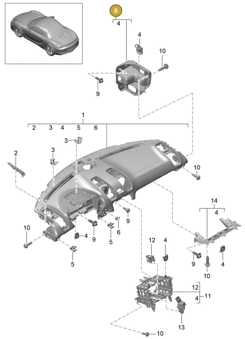 99155298022S65 — Porsche Boxster (2012-2016) diagram p39809000, position 8