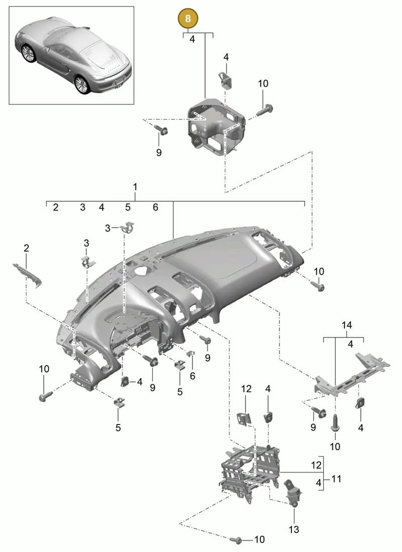 99155298022S65 — Porsche Cayman (2013-2016) diagram p40809000, position 8