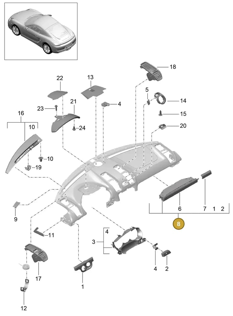 99155298022S65 — Porsche Cayman (2013-2016) diagram p40809005, position 8