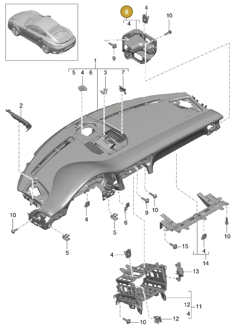 99155298122S65 — Porsche 911 (2013-2020) diagram p42809000, position 8