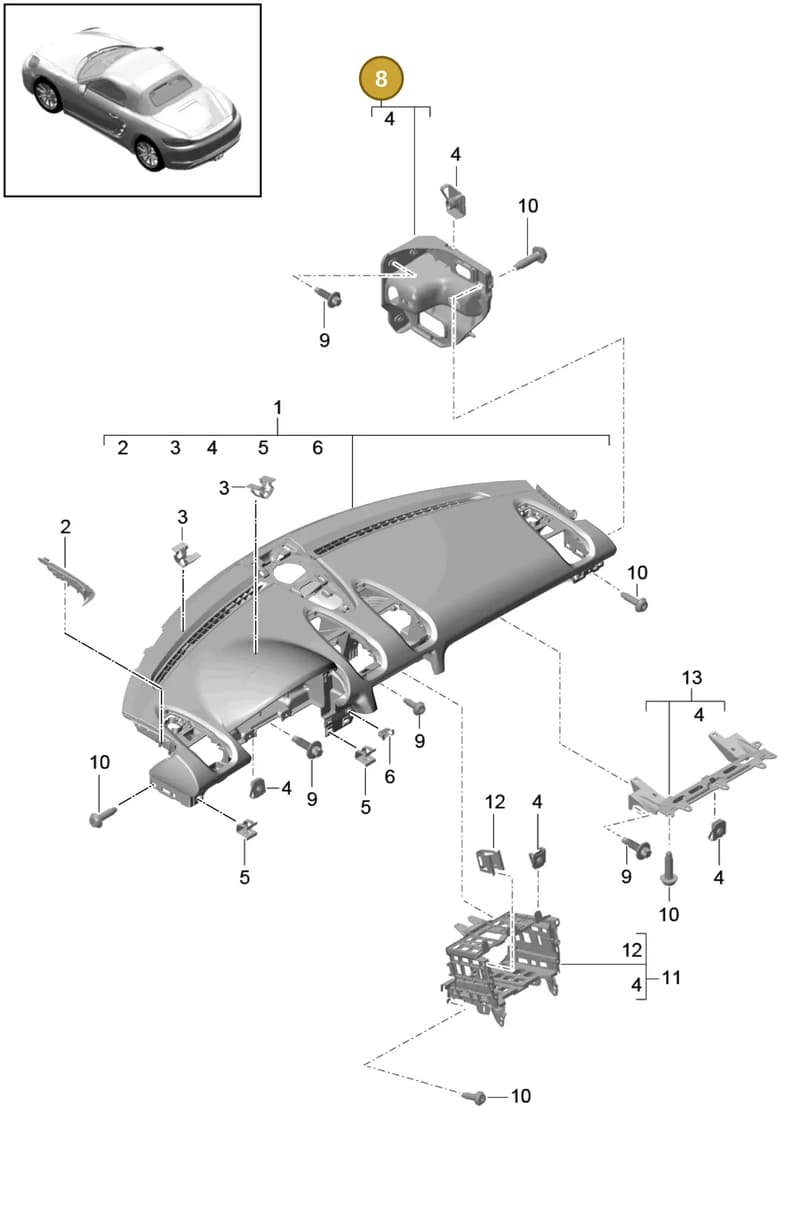 99155298130U03 — Porsche Boxster (2016-2019) diagram p48809000, position 8