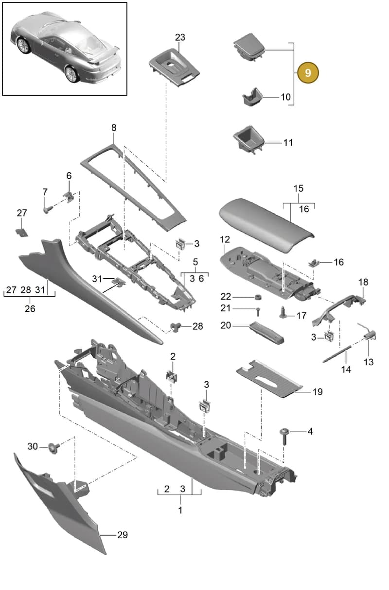 99155314102DML — Porsche 911 (2013-2020) diagram p41809020, position 9
