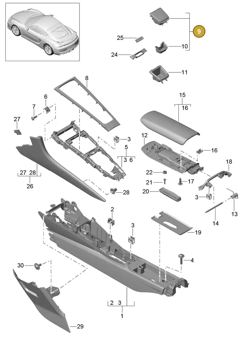 99155314102DML — Porsche Cayman GT4 (2015-2016) diagram p45809020, position 9