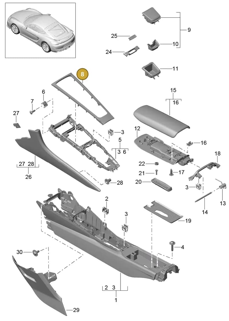 99155326100V08 — Porsche Cayman GT4 (2015-2016) diagram p45809020, position 8