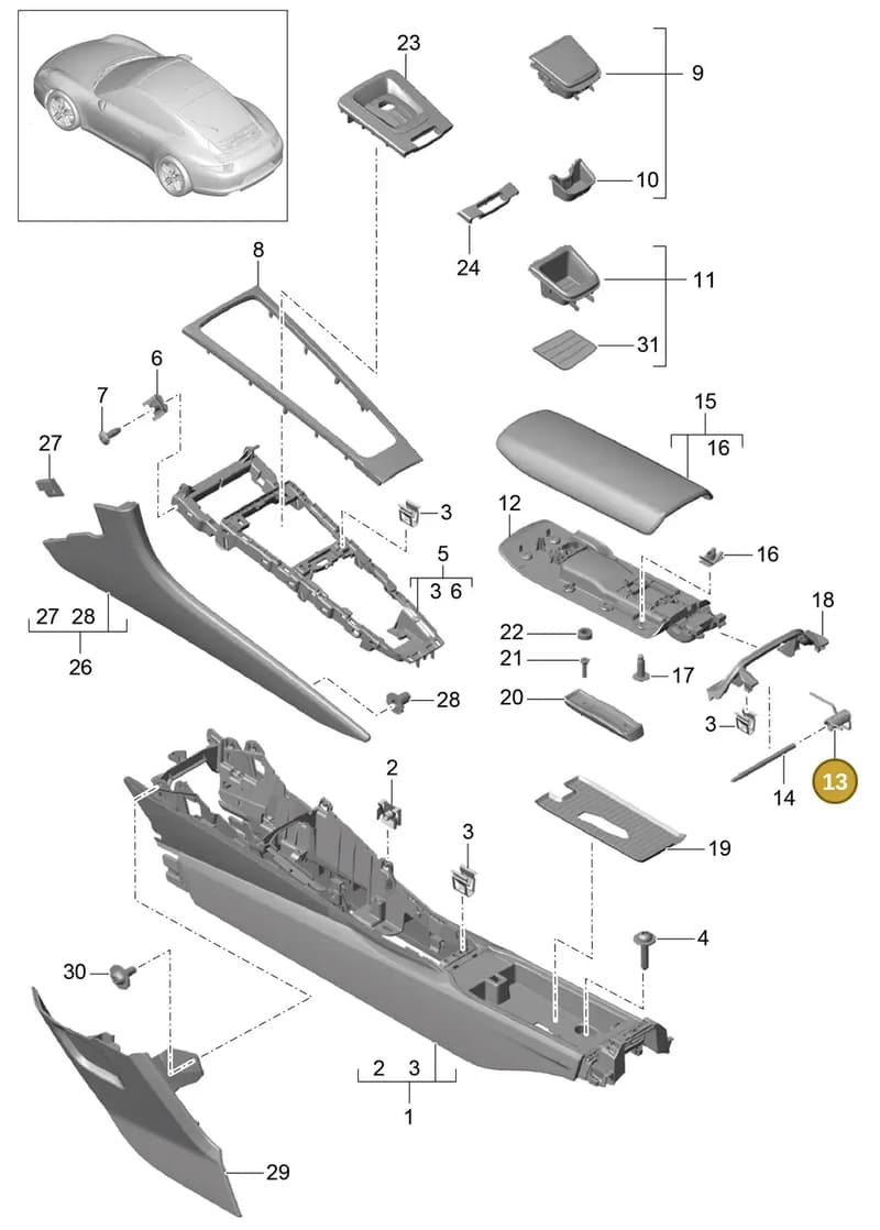 99155343900 — Porsche 991 Carrera 4 (2011-2016) diagram p38809020, position 13