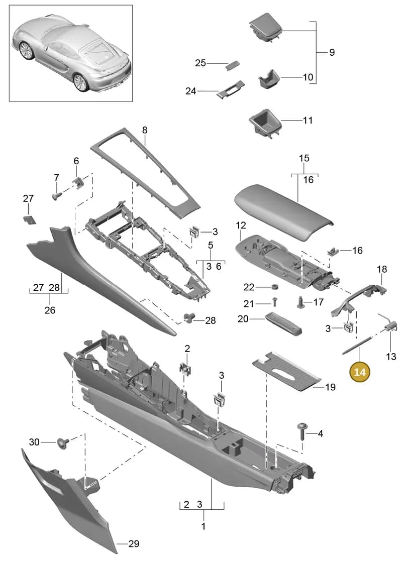 99155344700 — Porsche Cayman GT4 (2015-2016) diagram p45809020, position 14