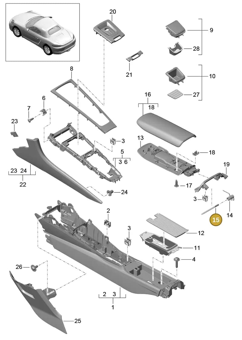 99155344700 — Porsche Boxster (2016-2019) diagram p48809020, position 15
