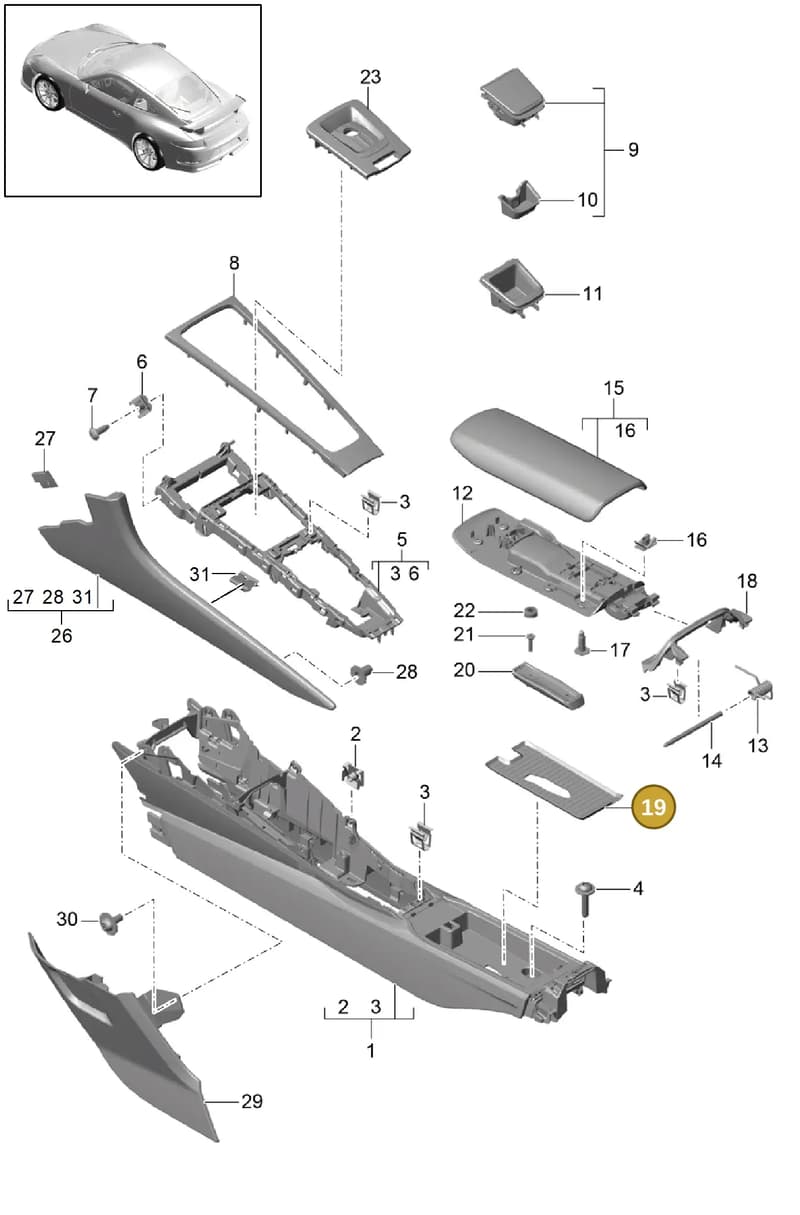 99155361100 — Porsche 911 (2013-2020) diagram p41809020, position 19
