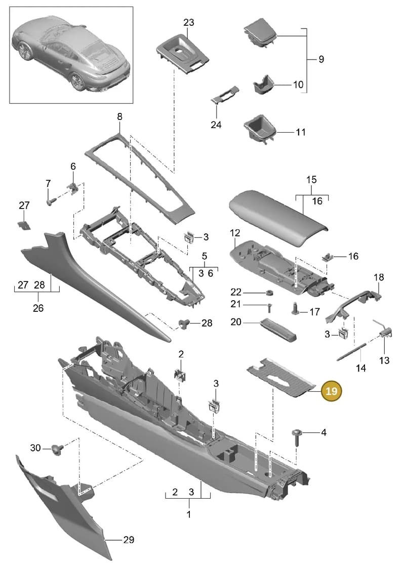99155361100 — Porsche GT2 RS Clubsport (2013-2020) diagram p42809020, position 19