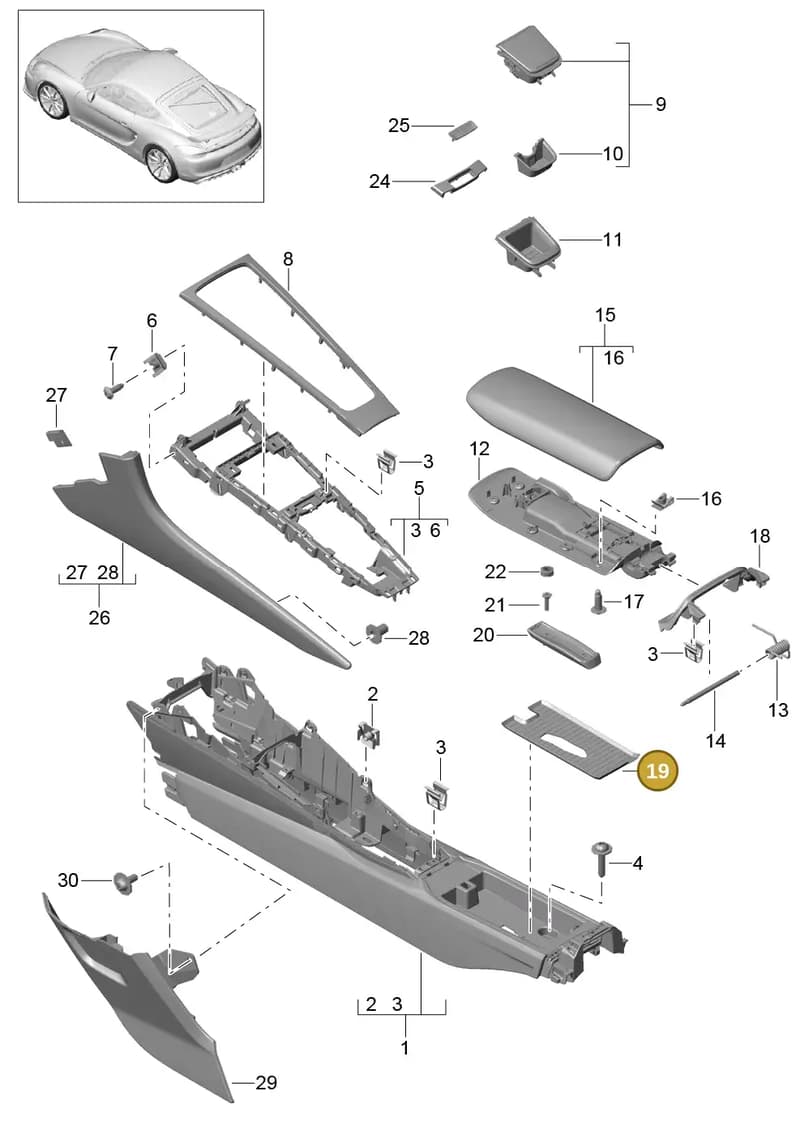 99155361100 — Porsche Cayman GT4 (2015-2016) diagram p45809020, position 19