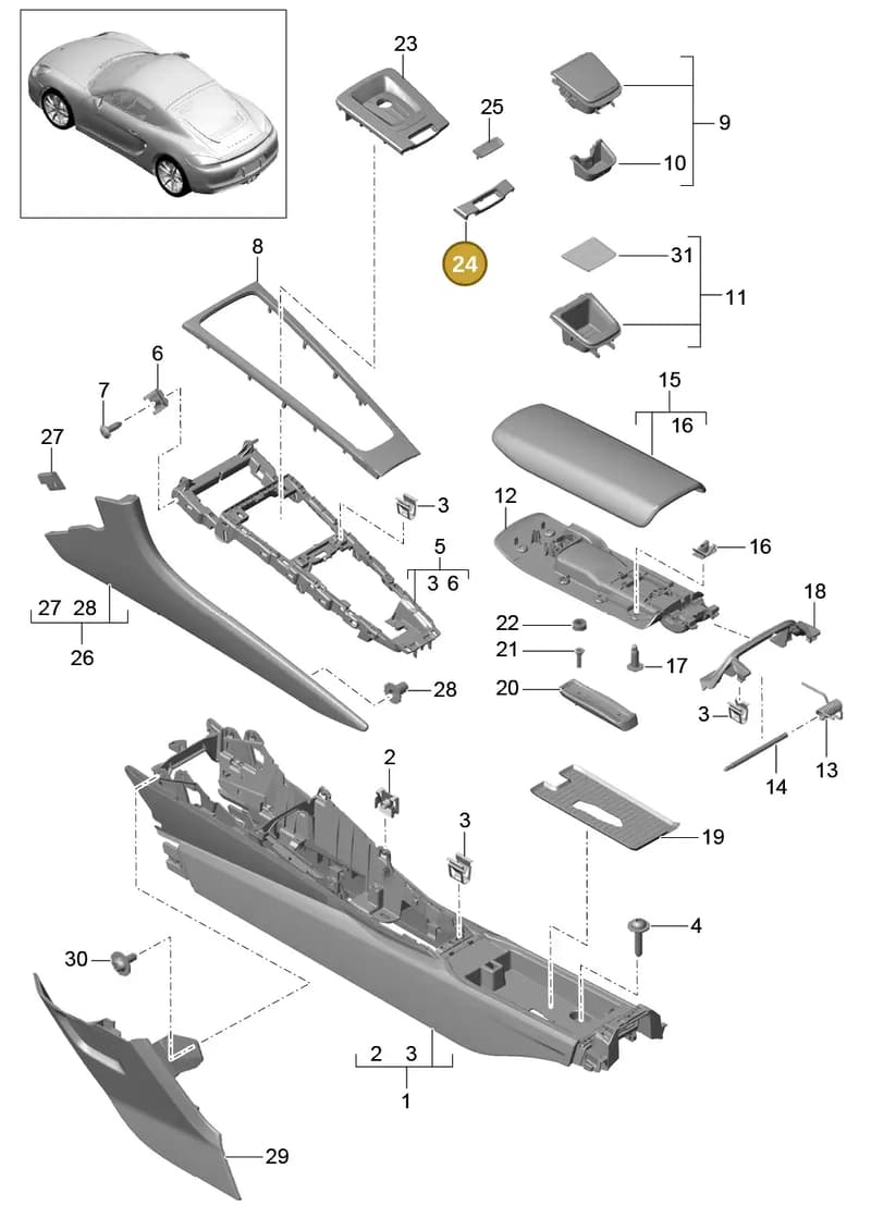 99155365101A05 — Porsche Cayman (2013-2016) diagram p40809020, position 24