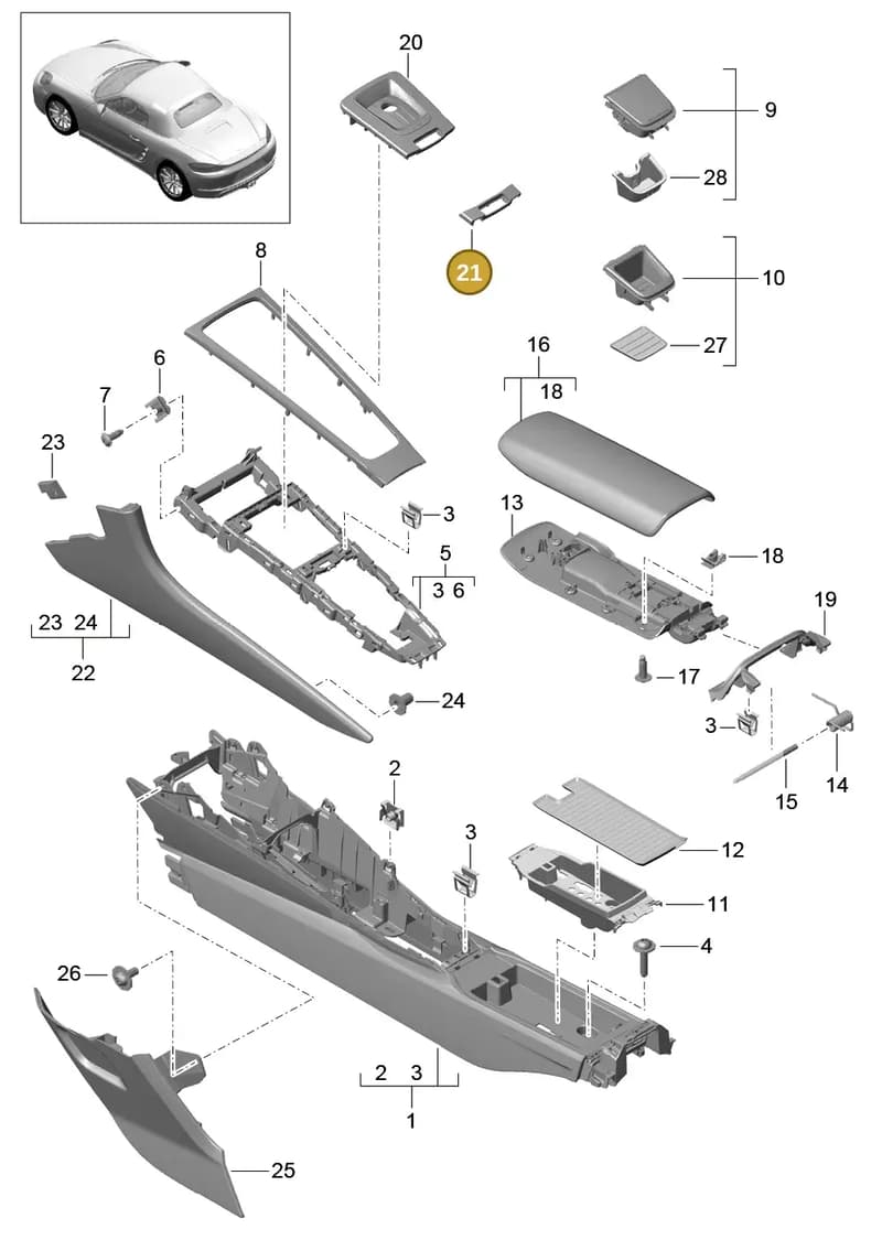 99155365101A05 — Porsche Boxster (2016-) diagram p48809020, position 21