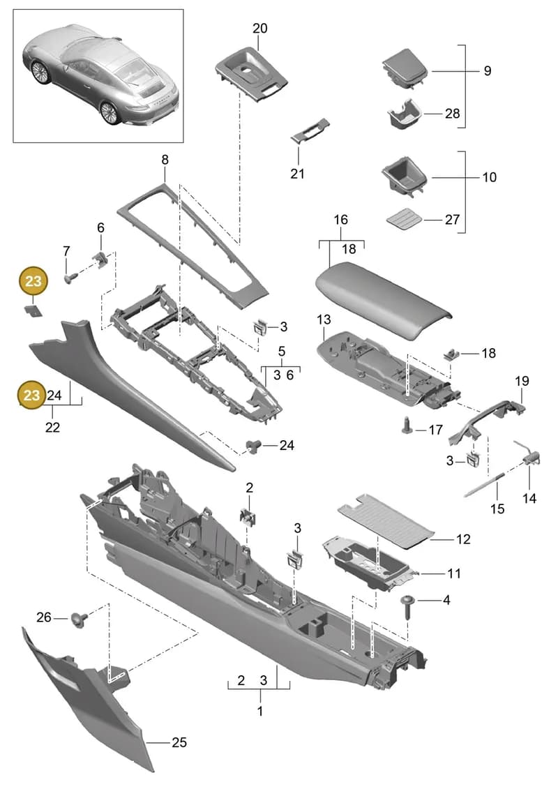 99155382300 — Porsche 911 (2016-2019) diagram p47809020, position 23