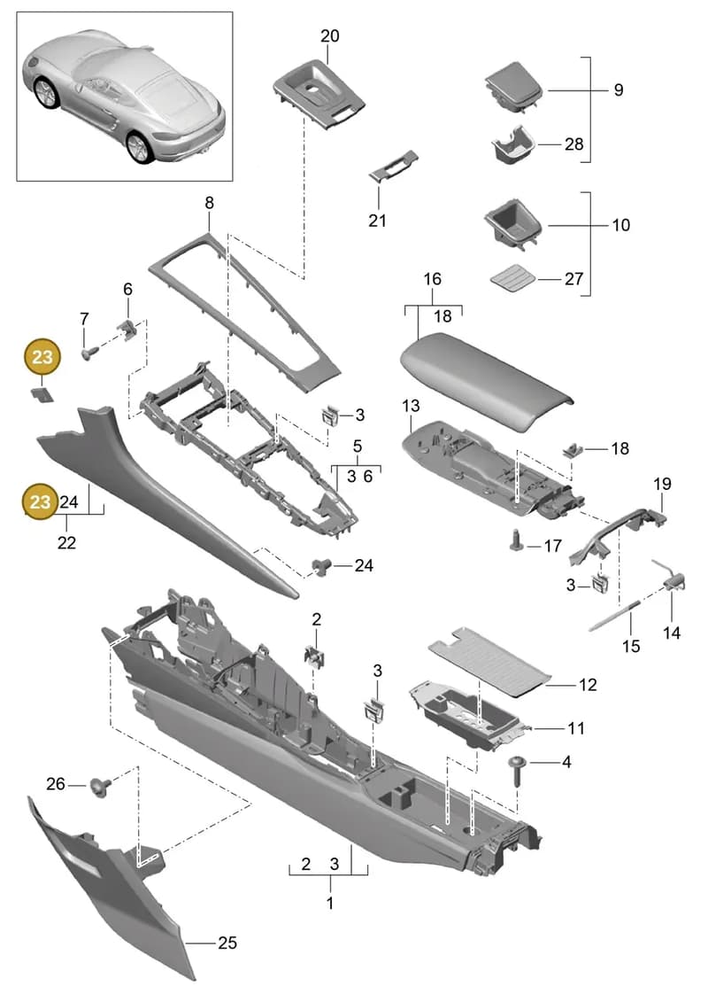 99155382300 — Porsche Cayman (2016-2019) diagram p50809020, position 23