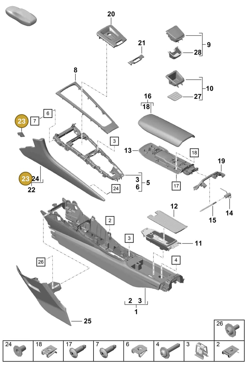 991553826011E0 — Porsche Cayman (2019-2022) diagram p55809200, position 23