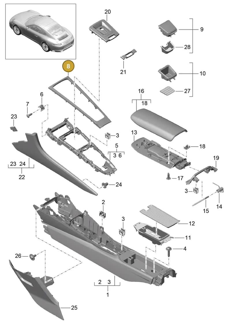 99155398103S65 — Porsche 911 (2016-2019) diagram p47809020, position 8