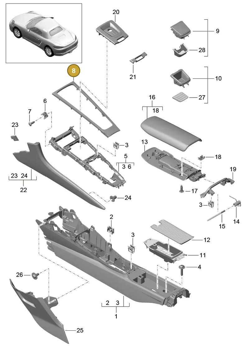 99155398103S65 — Porsche Boxster (2016-) diagram p48809020, position 8