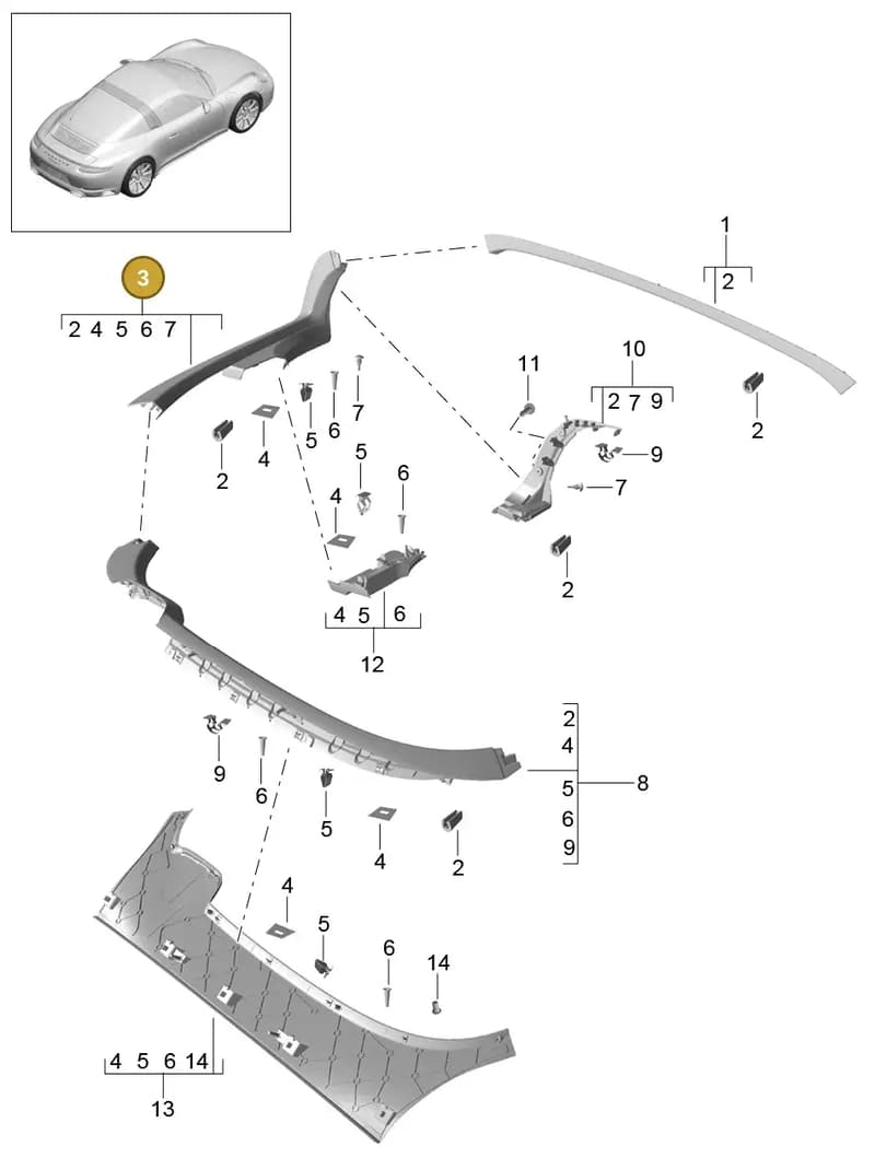 991555078025Q0 — Porsche 911 (2016-2019) diagram p47807045, position 3