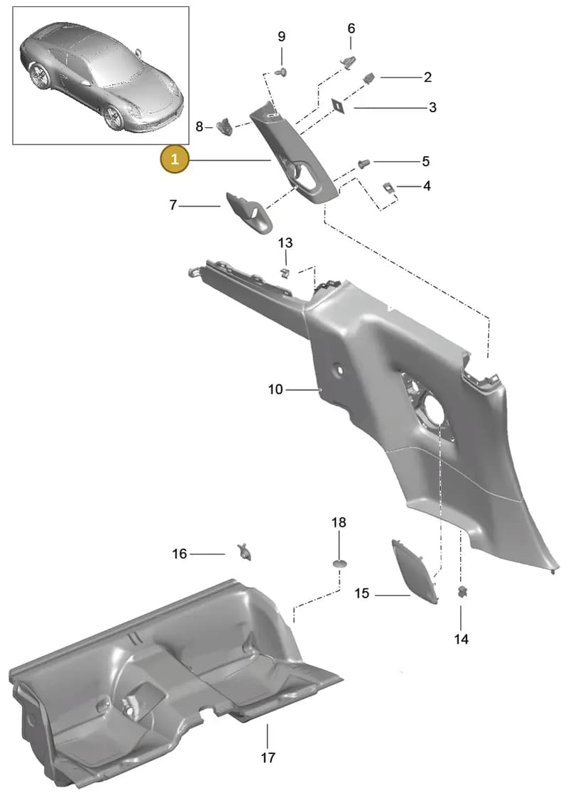 99155509308C75 — Porsche 991 Carrera 4 (2011-2016) diagram p38807020, position 1