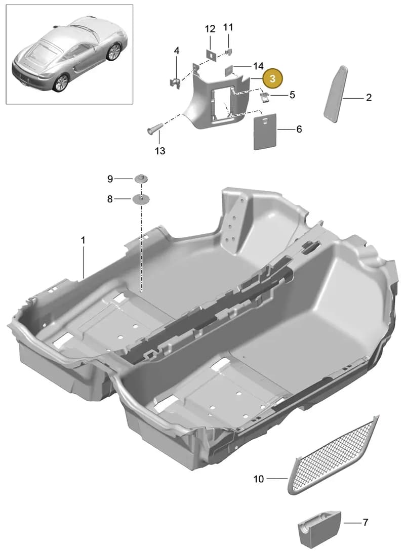 99155510101G75 — Porsche Cayman (2013-2016) diagram p40807010, position 3