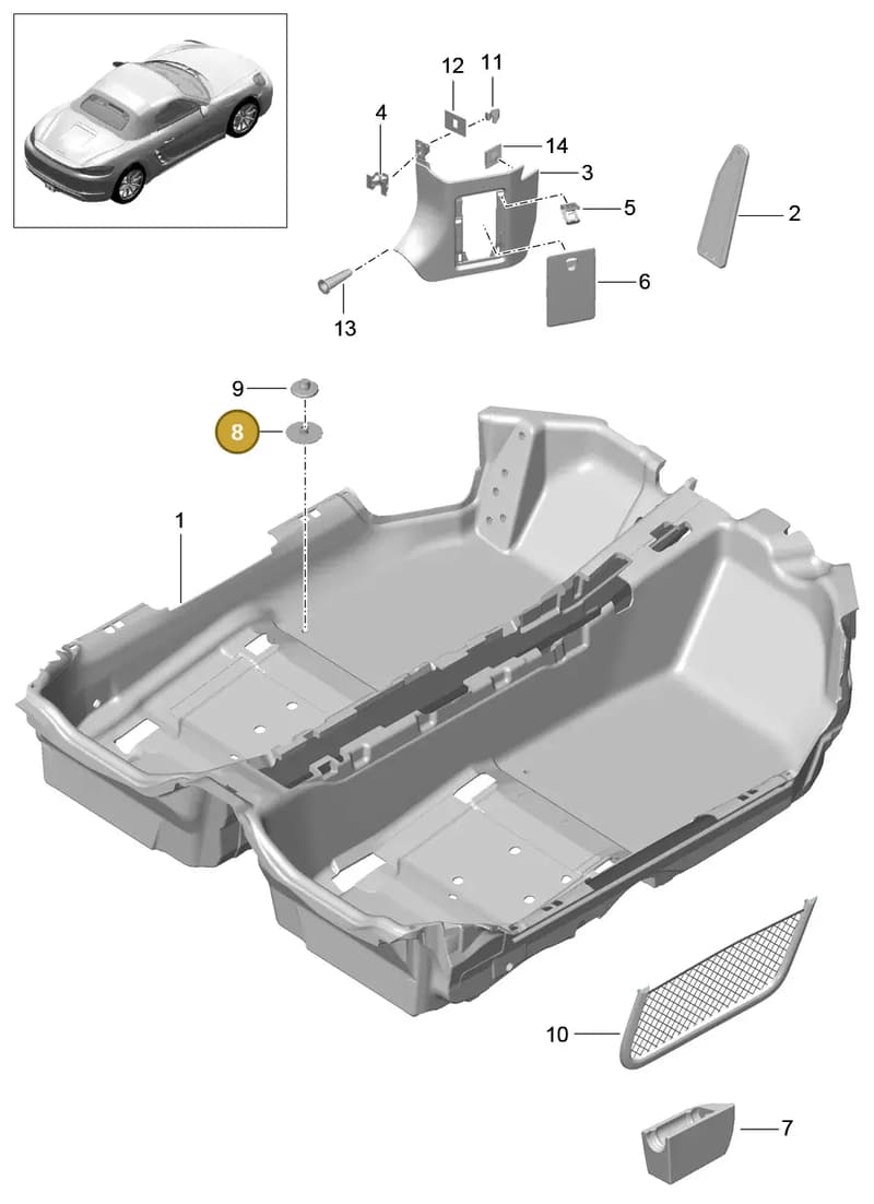 991555121004H0 — Porsche Boxster (2016-) diagram p48807010, position 8