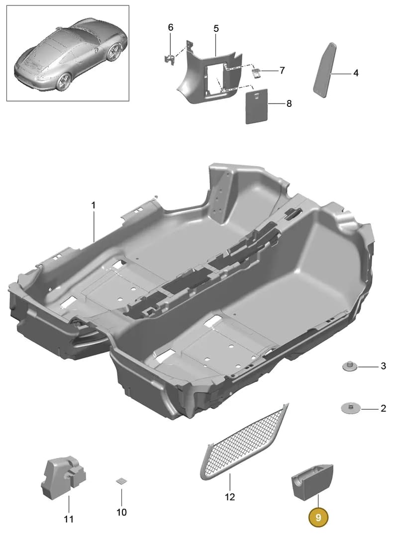 99155512100OP1 — Porsche 991 Carrera 4 (2011-2016) diagram p38807010, position 9